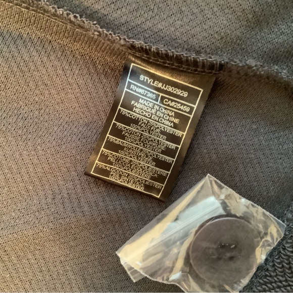 Jack By BB Dakota Sweater Jacket Grey Faux Fur Size S - Picture 7 of 8